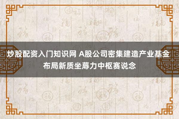 炒股配资入门知识网 A股公司密集建造产业基金 布局新质坐蓐力中枢赛说念
