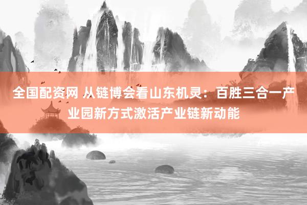 全国配资网 从链博会看山东机灵:百胜三合一产业园新方式激活产业链新动能